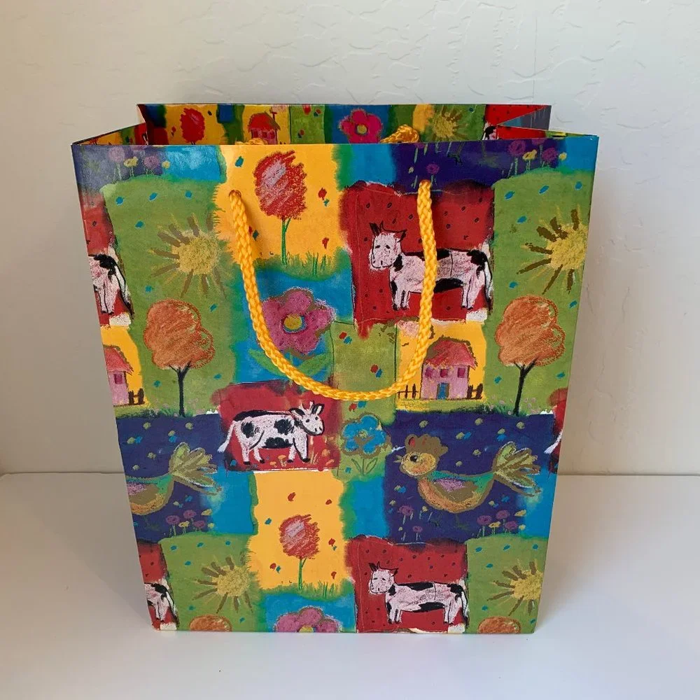 Cow Theme Gift Bags Set of 2 Happy Birthday Holiday Cows 2 PC